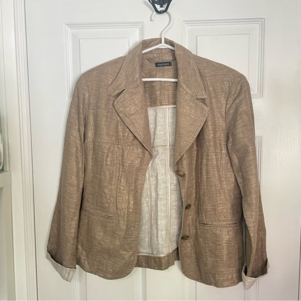 Monari Linen and Cotton GoldTan Jacket 10